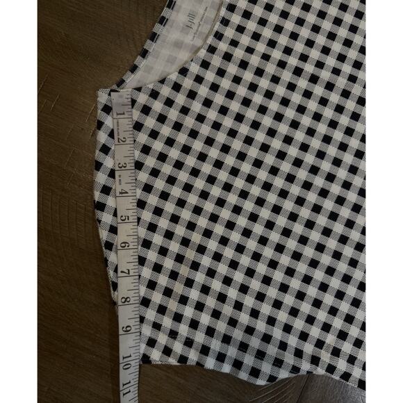 J. Jill Luxe Supima Relaxed Tee Black White Checked Top Women’s Size Petite MP - Picture 5 of 10